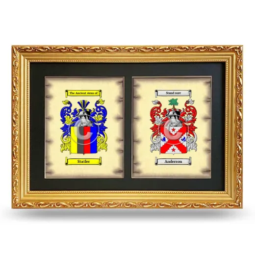 Double Coat of Arms Framed - Gold