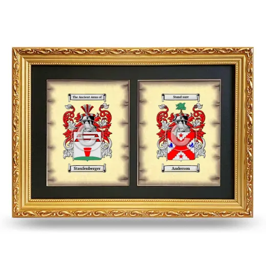 Double Coat of Arms Framed - Gold
