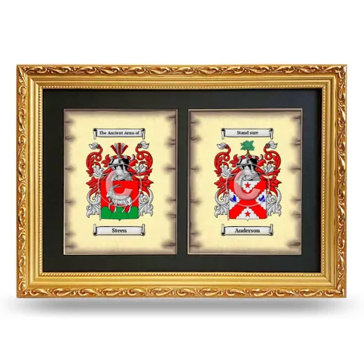 Double Coat of Arms Framed - Gold