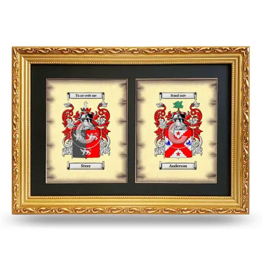 Double Coat of Arms Framed - Gold