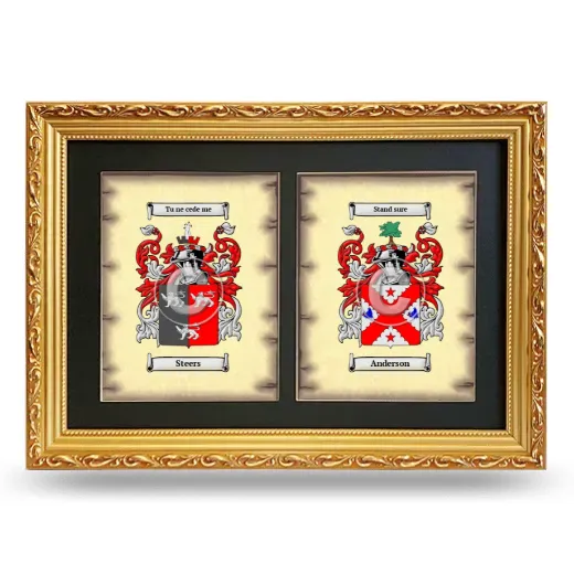 Double Coat of Arms Framed - Gold