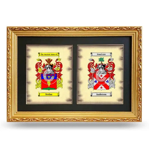 Double Coat of Arms Framed - Gold