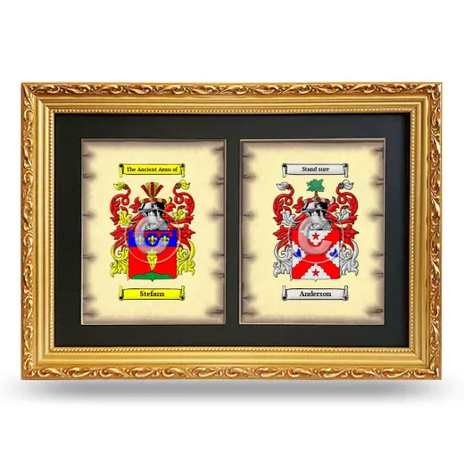 Double Coat of Arms Framed - Gold