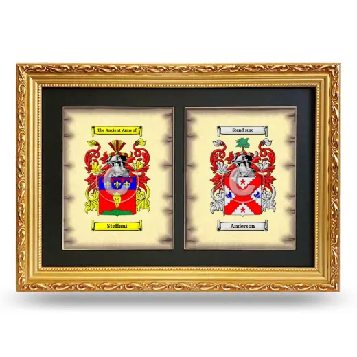 Double Coat of Arms Framed - Gold