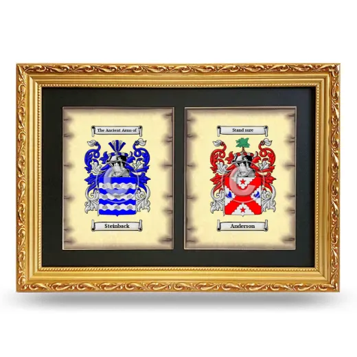 Double Coat of Arms Framed - Gold