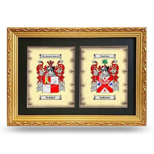Double Coat of Arms Framed - Gold