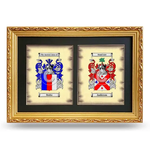 Double Coat of Arms Framed - Gold