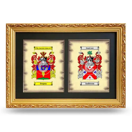 Double Coat of Arms Framed - Gold