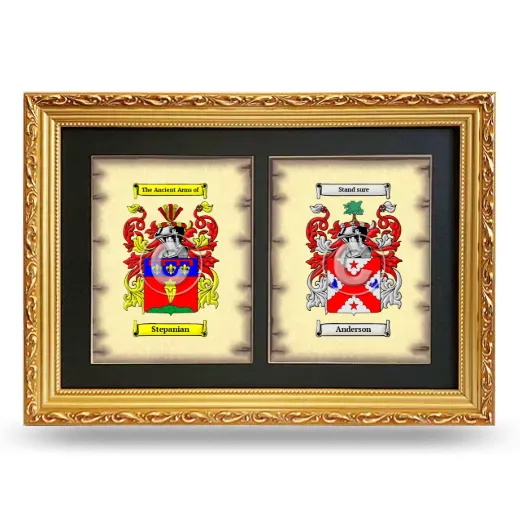 Double Coat of Arms Framed - Gold