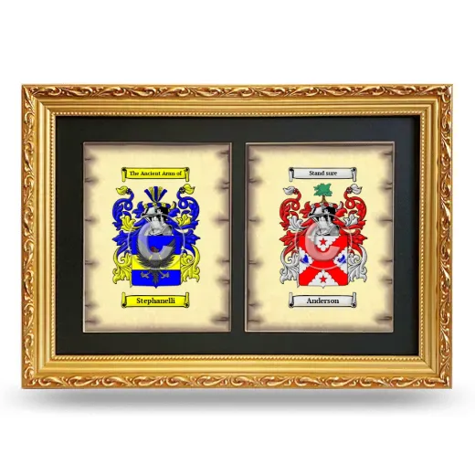 Double Coat of Arms Framed - Gold