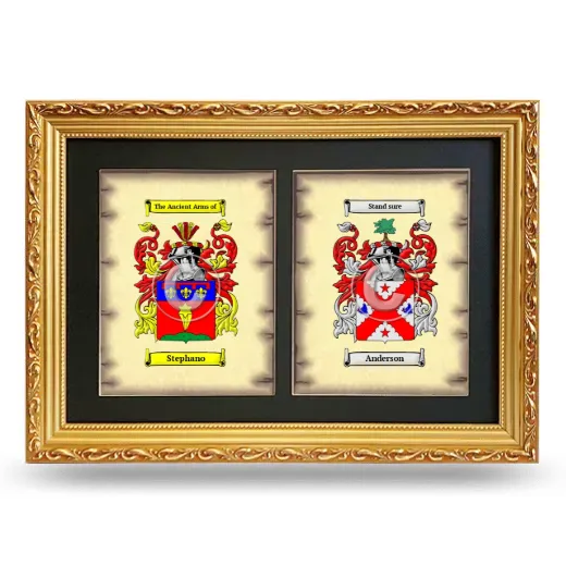 Double Coat of Arms Framed - Gold