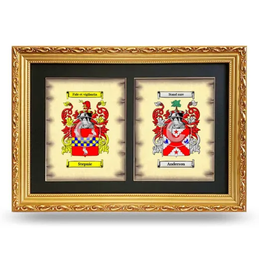 Double Coat of Arms Framed - Gold