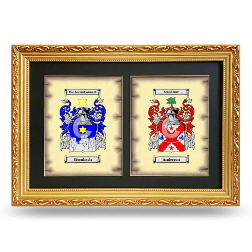 Double Coat of Arms Framed - Gold