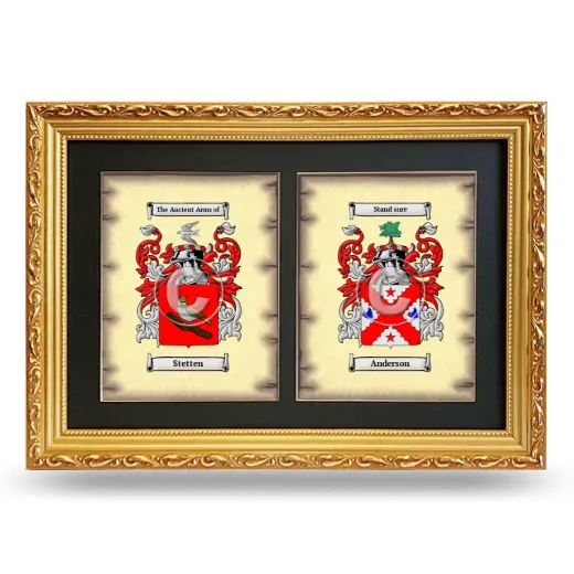 Double Coat of Arms Framed - Gold