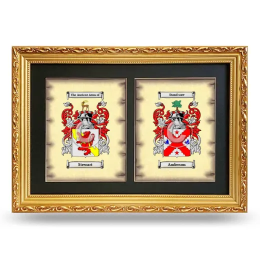 Double Coat of Arms Framed - Gold
