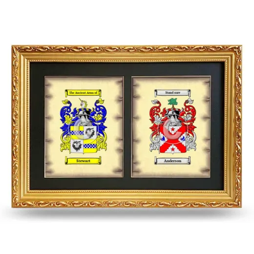 Double Coat of Arms Framed - Gold