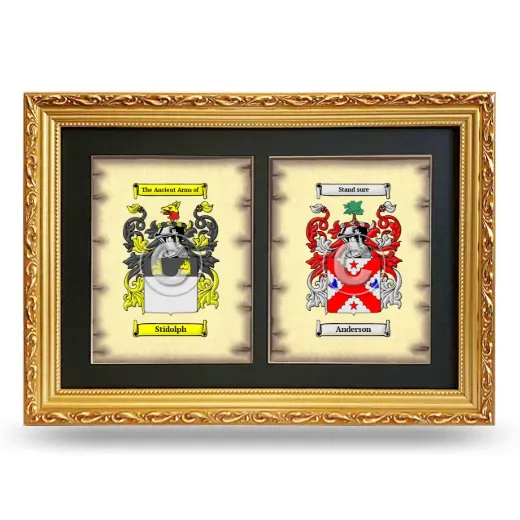 Double Coat of Arms Framed - Gold