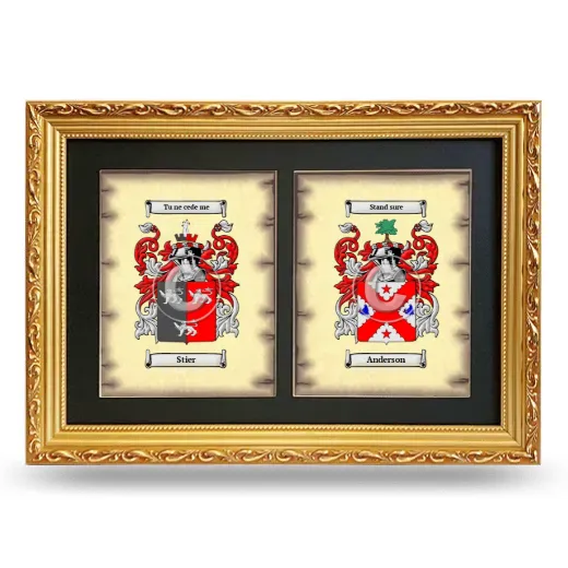 Double Coat of Arms Framed - Gold