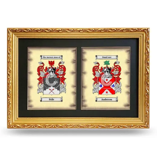 Double Coat of Arms Framed - Gold