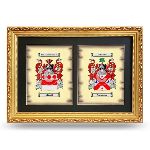 Double Coat of Arms Framed - Gold
