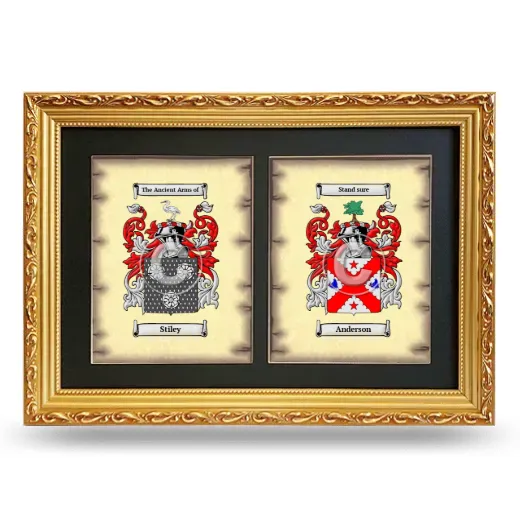 Double Coat of Arms Framed - Gold