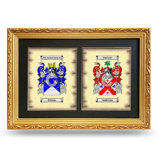 Double Coat of Arms Framed - Gold