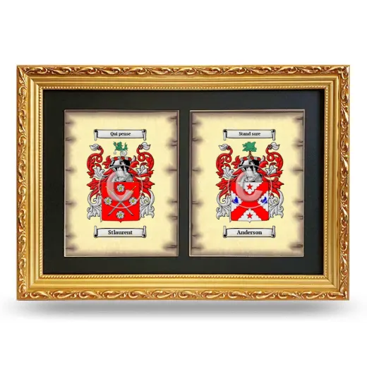Double Coat of Arms Framed - Gold