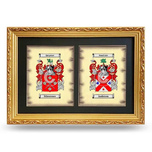 Double Coat of Arms Framed - Gold
