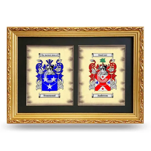 Double Coat of Arms Framed - Gold