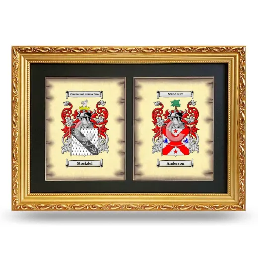 Double Coat of Arms Framed - Gold
