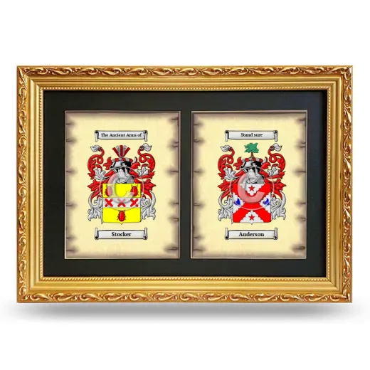 Double Coat of Arms Framed - Gold