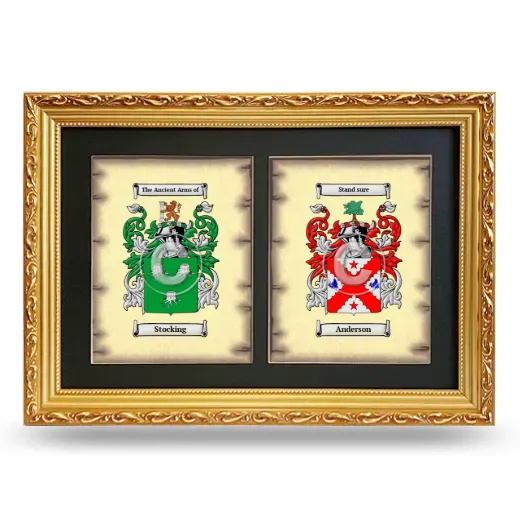 Double Coat of Arms Framed - Gold
