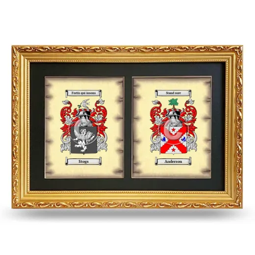 Double Coat of Arms Framed - Gold