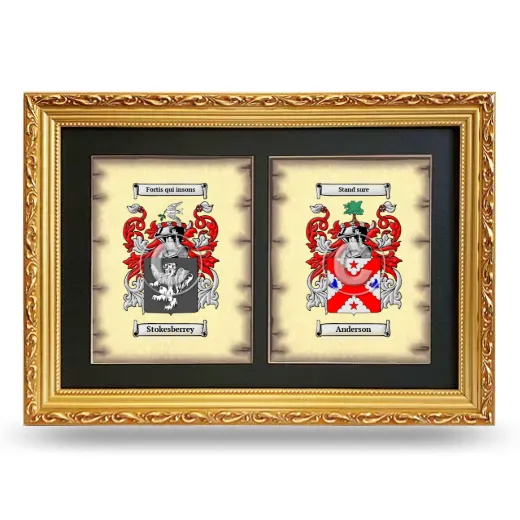 Double Coat of Arms Framed - Gold