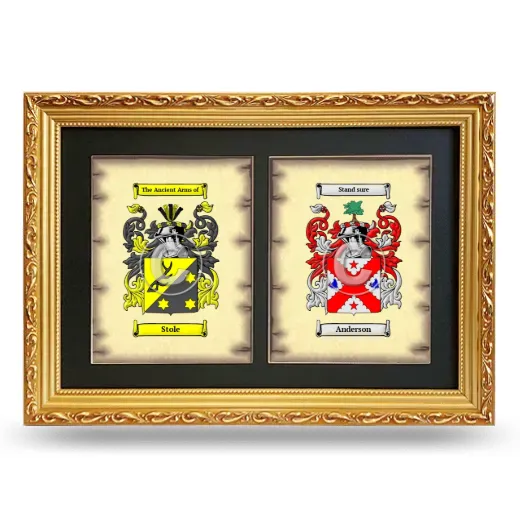 Double Coat of Arms Framed - Gold