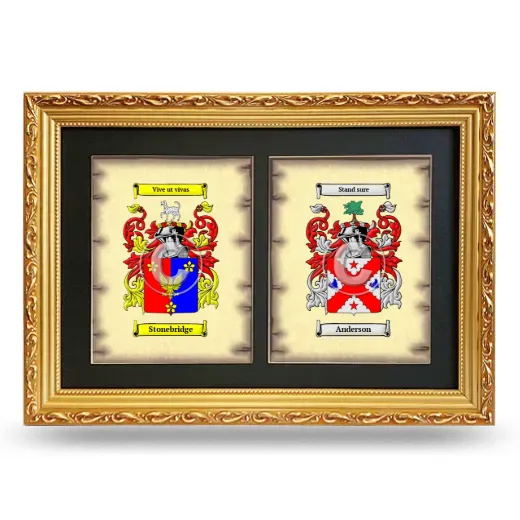 Double Coat of Arms Framed - Gold