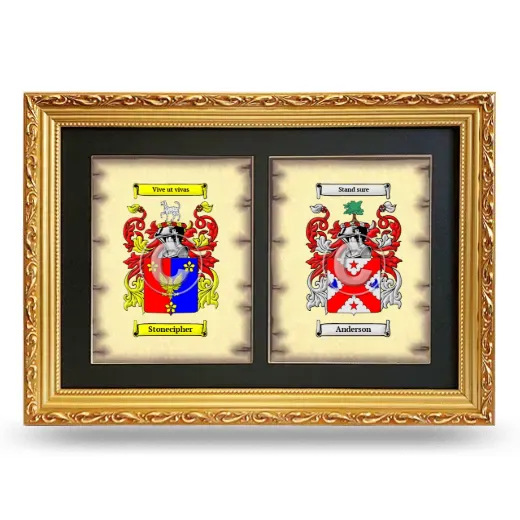 Double Coat of Arms Framed - Gold