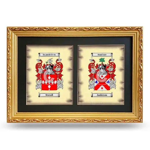 Double Coat of Arms Framed - Gold