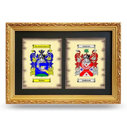 Double Coat of Arms Framed - Gold