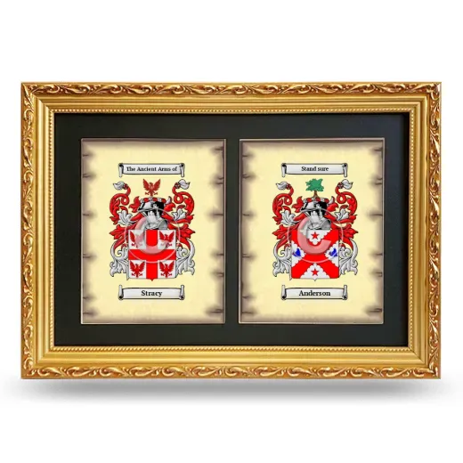 Double Coat of Arms Framed - Gold