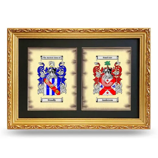 Double Coat of Arms Framed - Gold