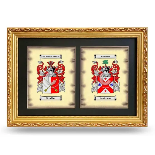 Double Coat of Arms Framed - Gold