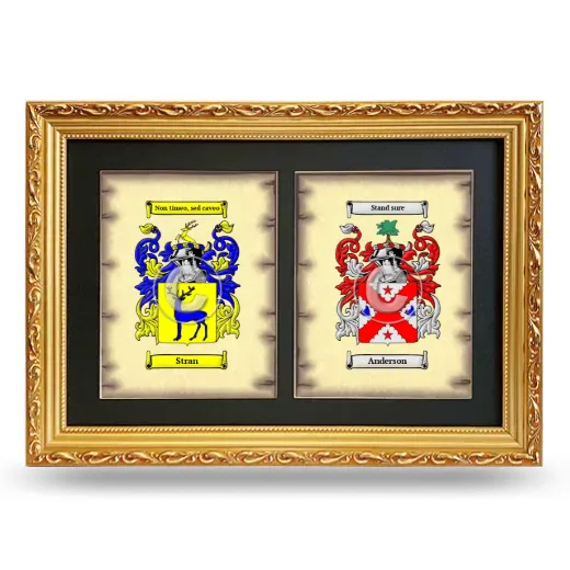 Double Coat of Arms Framed - Gold