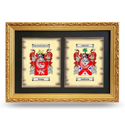 Double Coat of Arms Framed - Gold