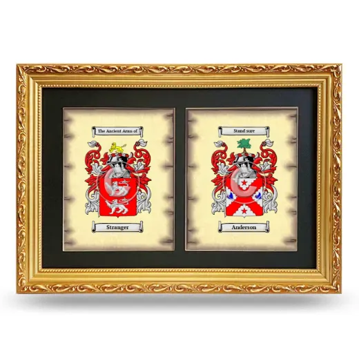 Double Coat of Arms Framed - Gold