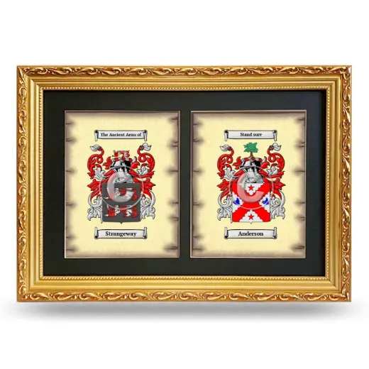 Double Coat of Arms Framed - Gold