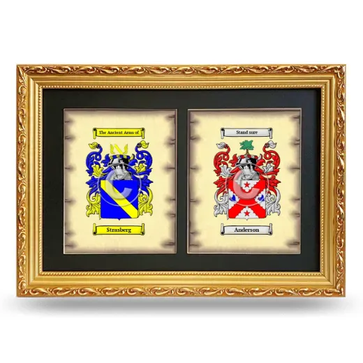 Double Coat of Arms Framed - Gold