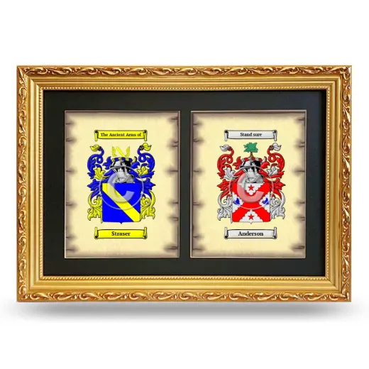 Double Coat of Arms Framed - Gold