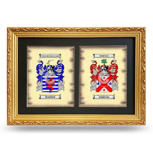 Double Coat of Arms Framed - Gold