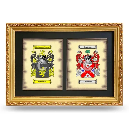 Double Coat of Arms Framed - Gold